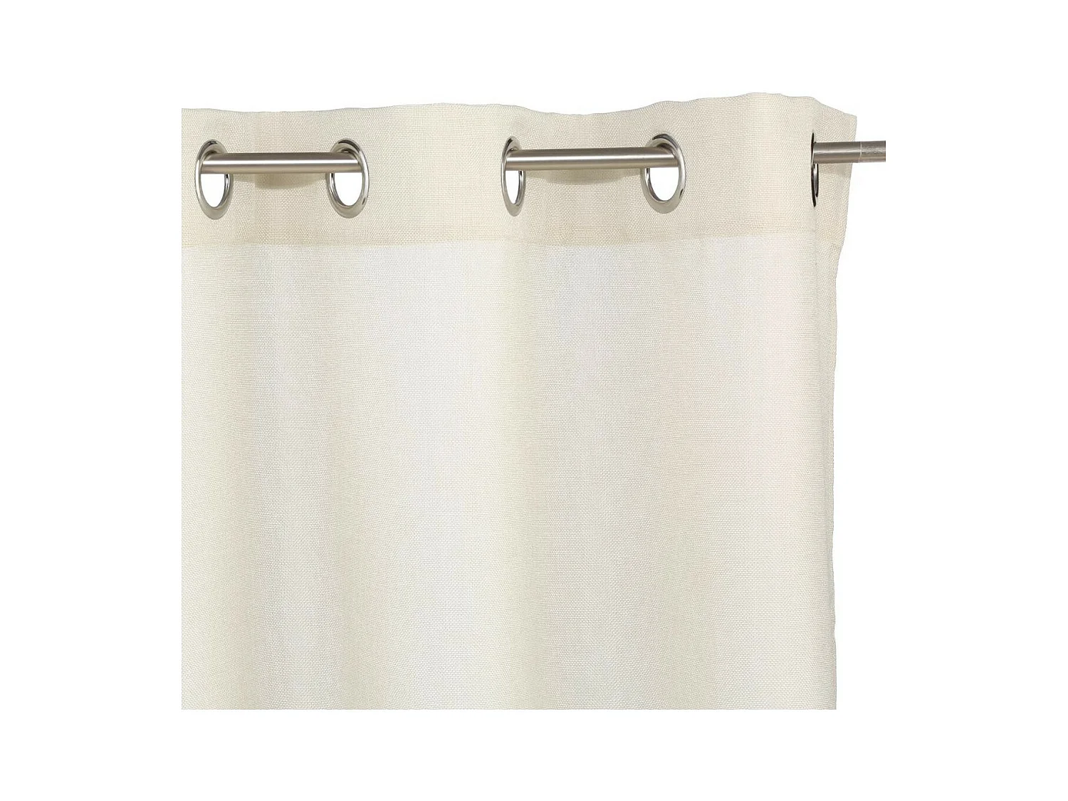 Rideau à œillets effet suédine Ivoire 140 x 260 cm