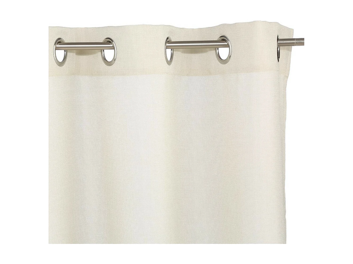 Rideau à œillets effet suédine Ivoire 140 x 260 cm