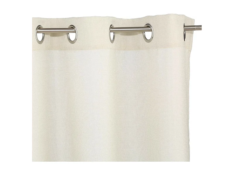 Rideau à œillets effet suédine Ivoire 140 x 260 cm