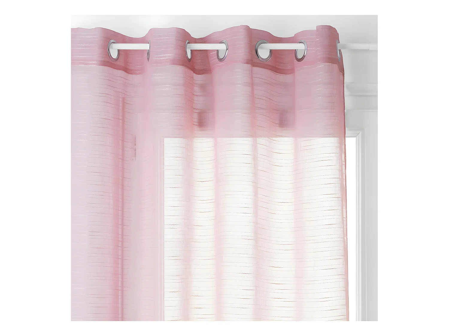 Voilage à œillets Rose texturé 140 x 240 cm