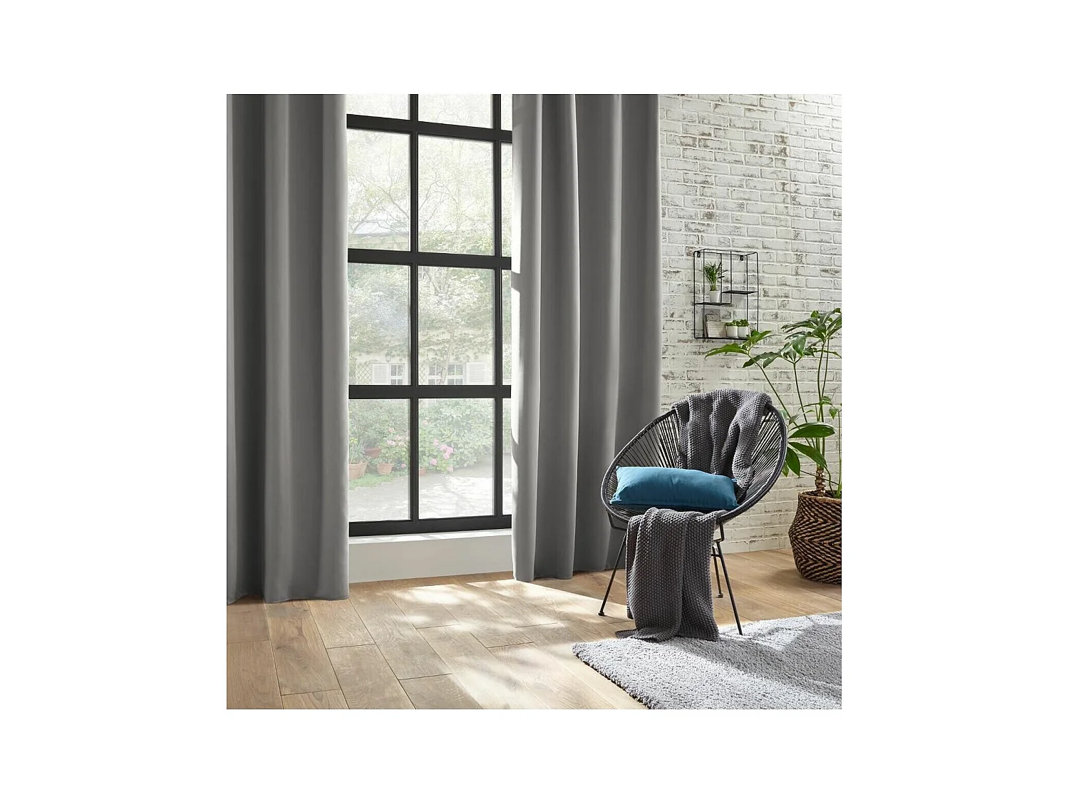 Rideau à œillets Occultant Gris Clair 140 x 260 cm