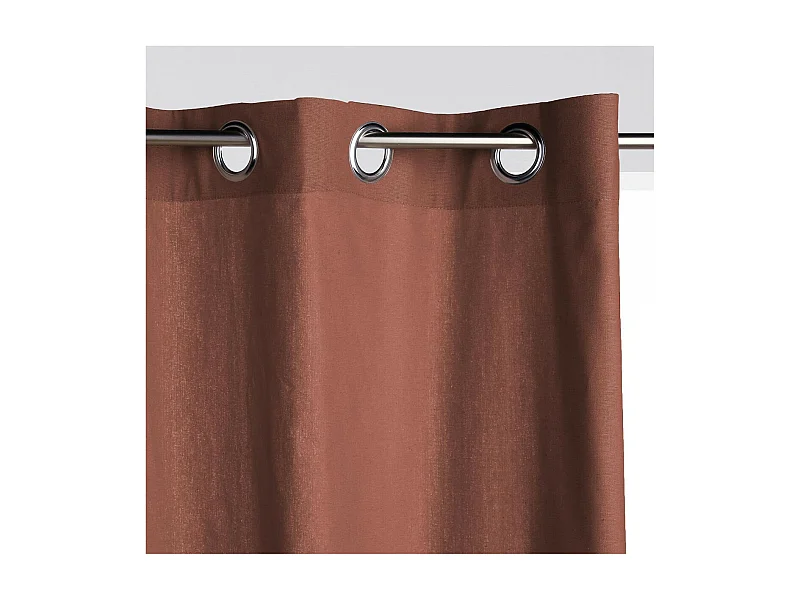 Rideau à œillets Tissu Panama Terracotta 140 x 260 cm