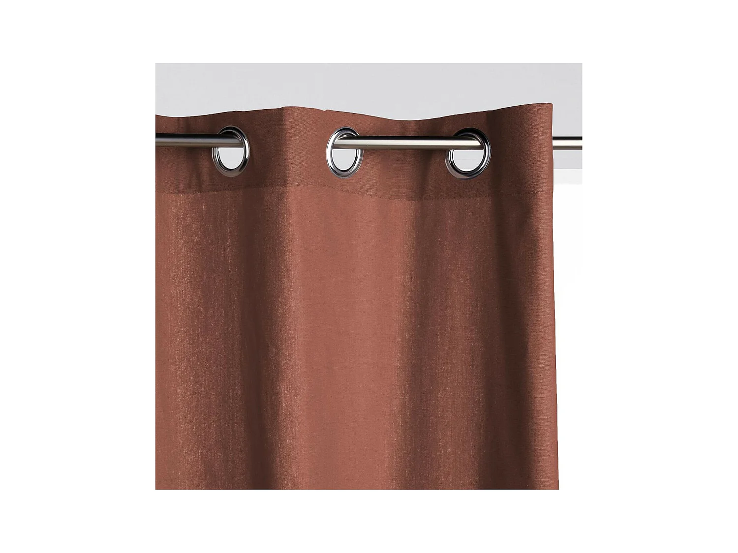 Rideau à œillets Tissu Panama Terracotta 140 x 260 cm
