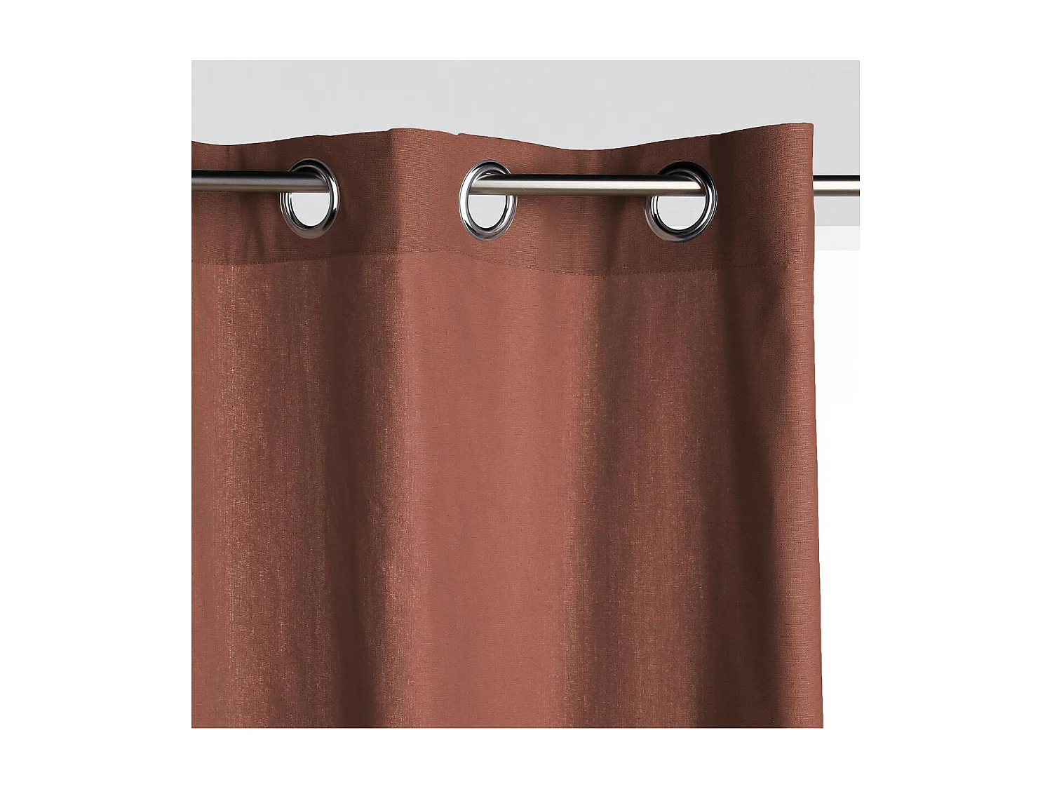 Rideau à œillets Tissu Panama Terracotta 140 x 260 cm