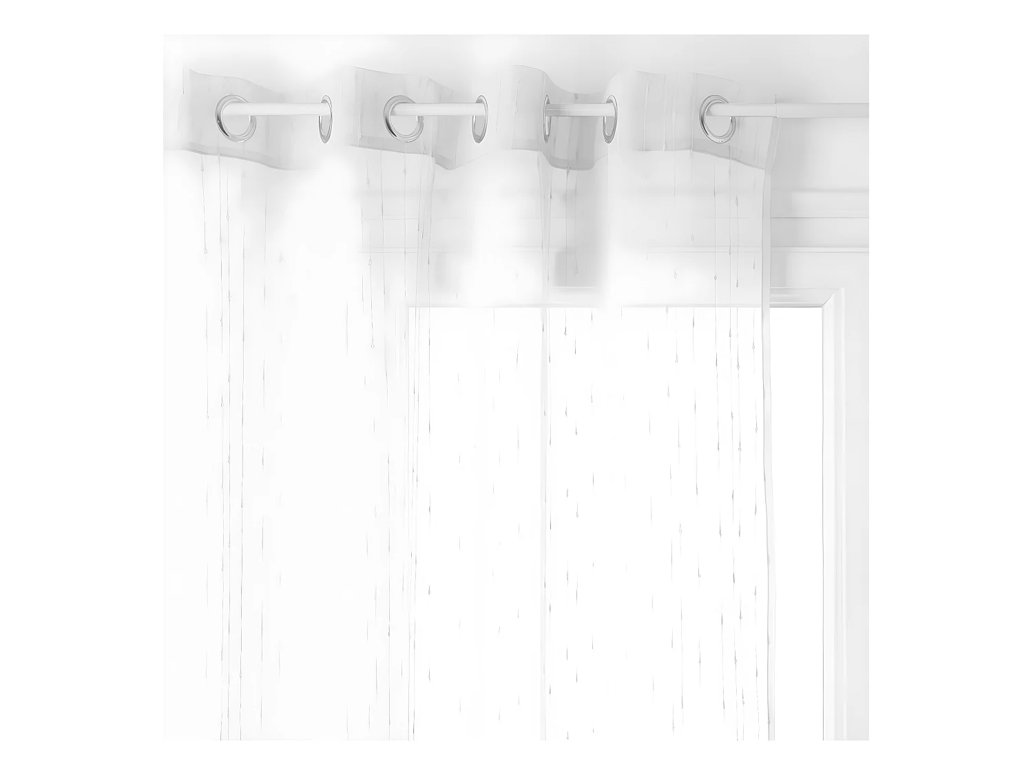 Voilage à œillets Blanc avec relief 140 x 240 cm