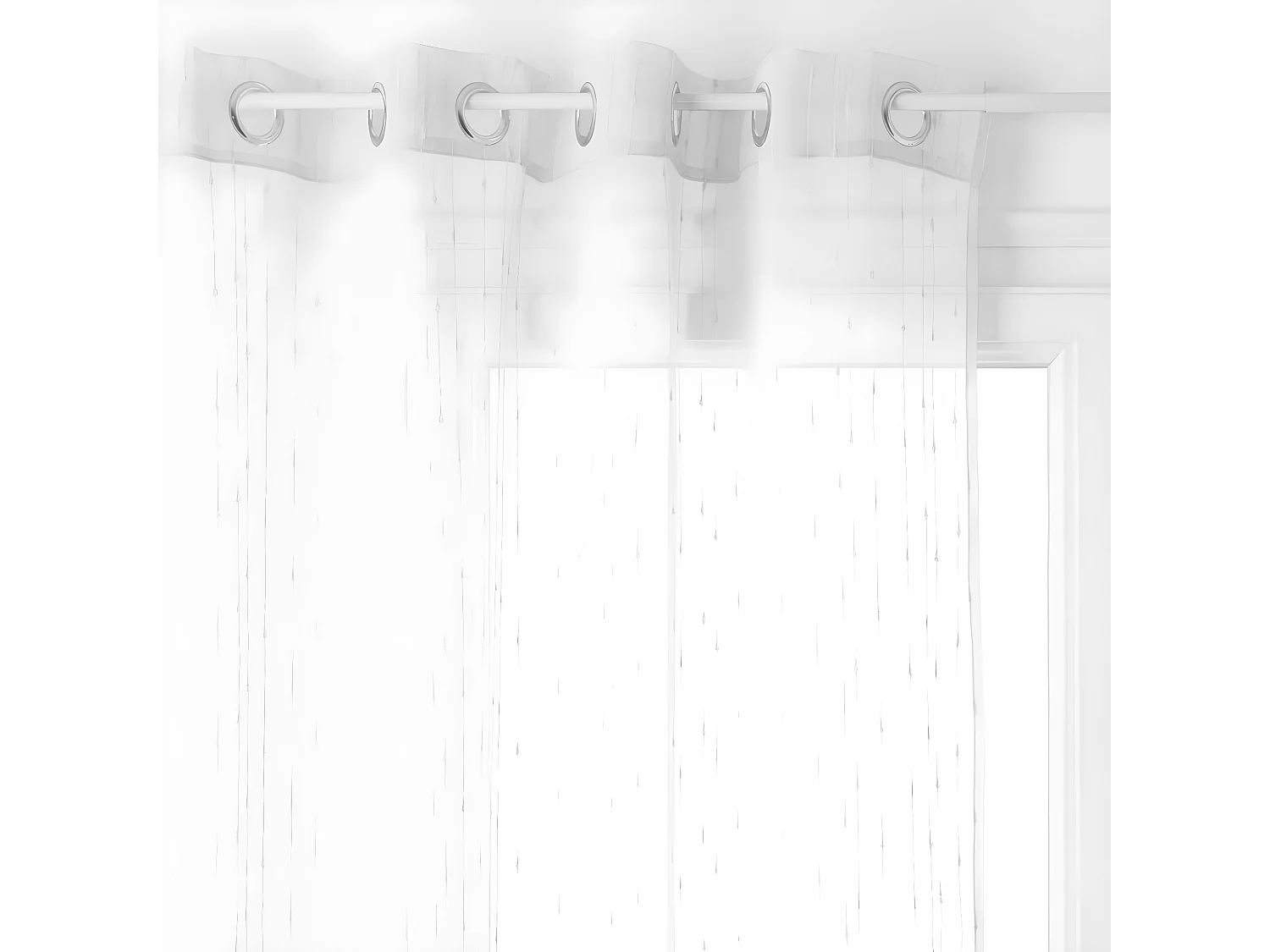 Voilage à œillets Blanc avec relief 140 x 240 cm