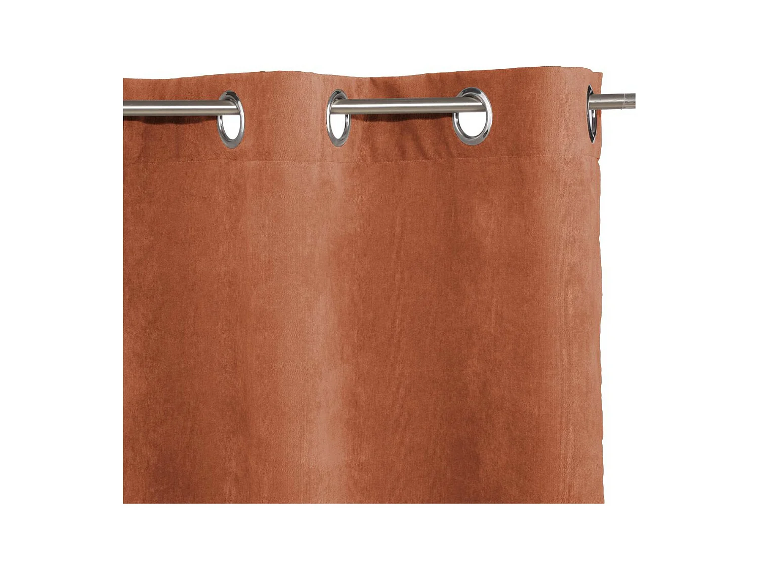 Rideau à œillets effet suédine Terracotta 140 x 260 cm