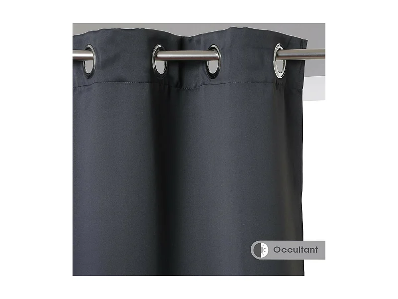 Rideau à œillets Occultant Gris Foncé 140 x 260 cm