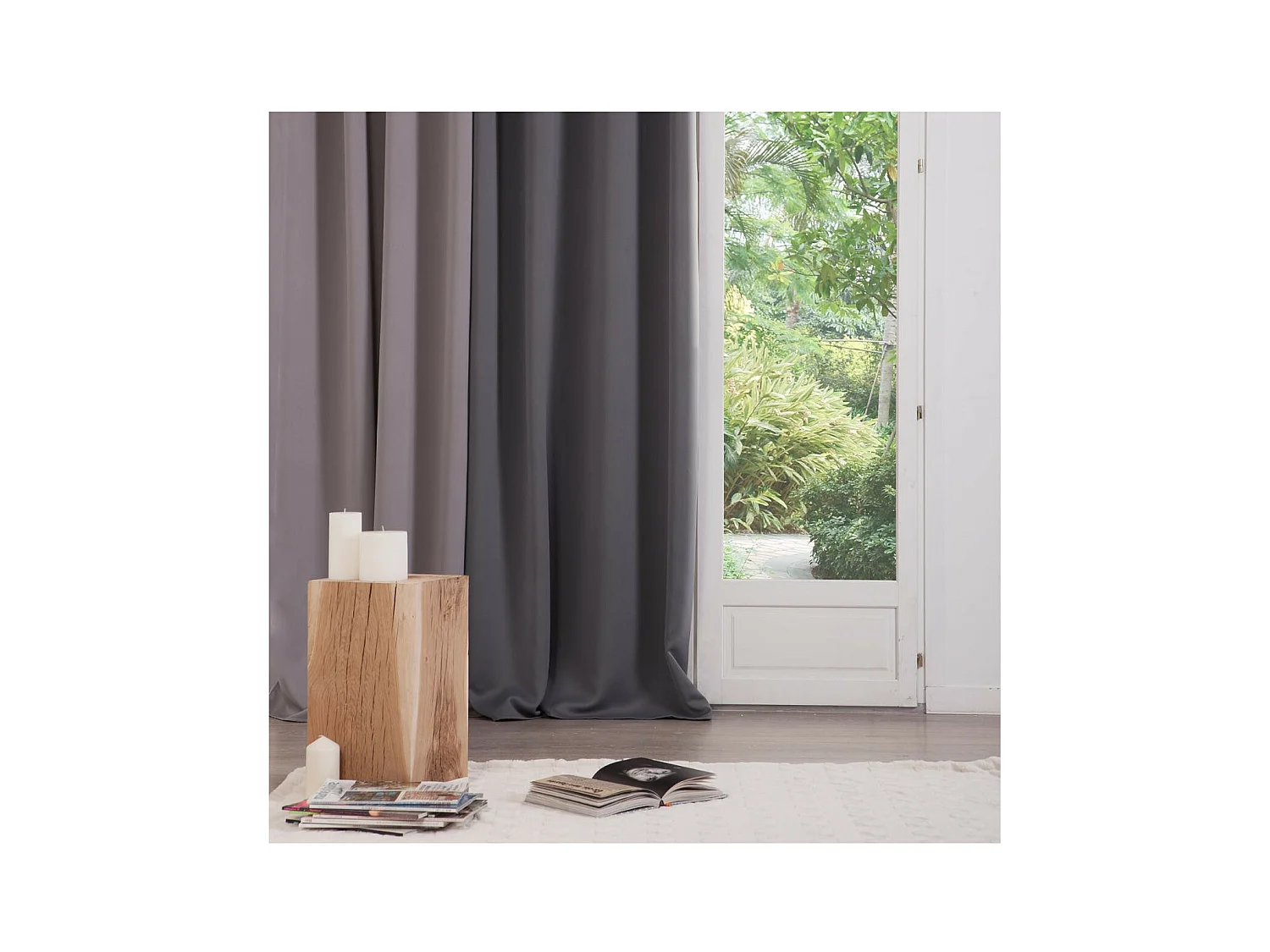 Cortina Atmosphera Gris oscuro Gris 260 x 140 cm