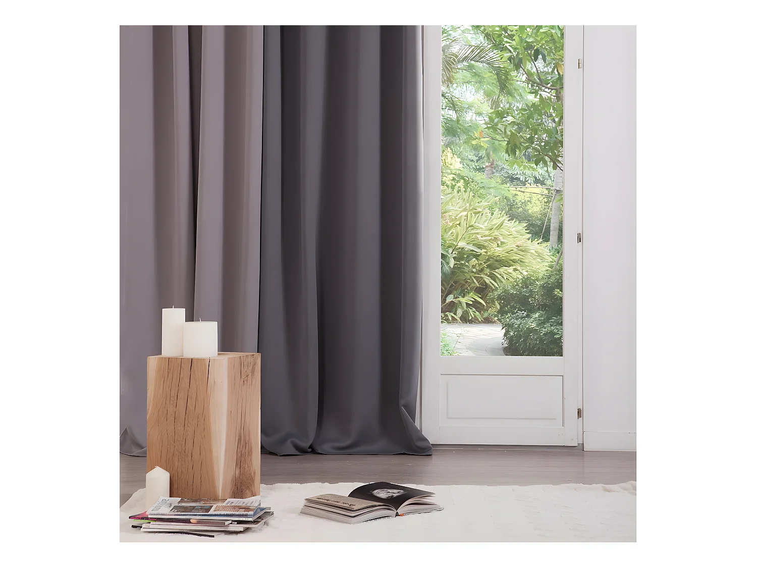 Cortina Atmosphera Gris oscuro Gris 260 x 140 cm