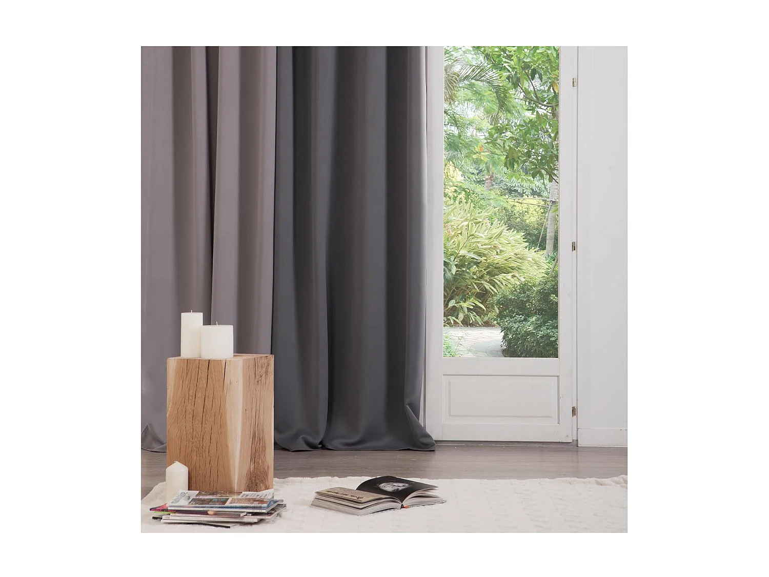 Rideau à œillets Occultant Gris Foncé 140 x 260 cm