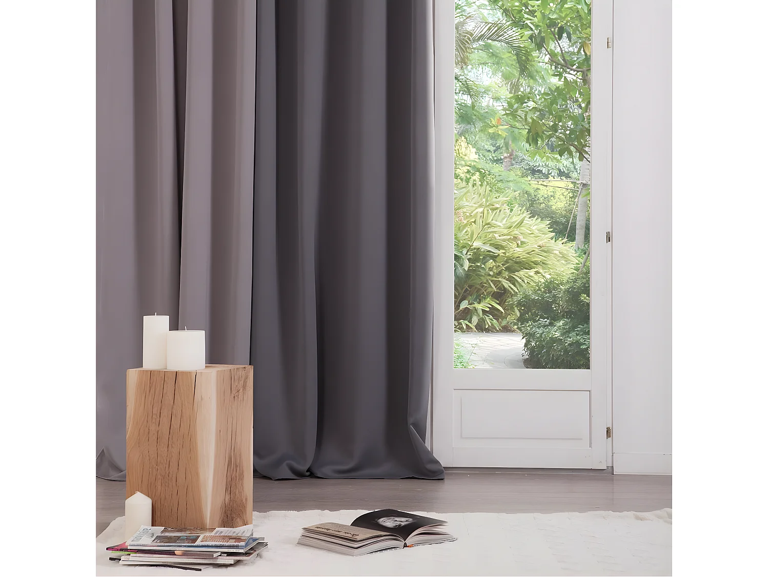 Rideau à œillets Occultant Gris Foncé 140 x 260 cm