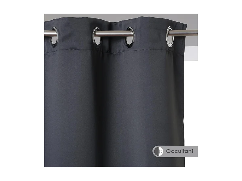Rideau à œillets Occultant Gris Foncé 140 x 260 cm