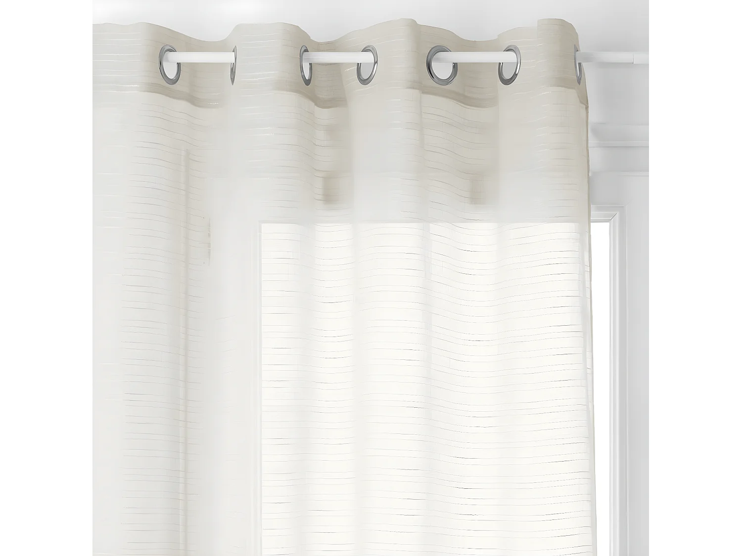 Voilage à œillets Ivoire texturé 140 x 240 cm