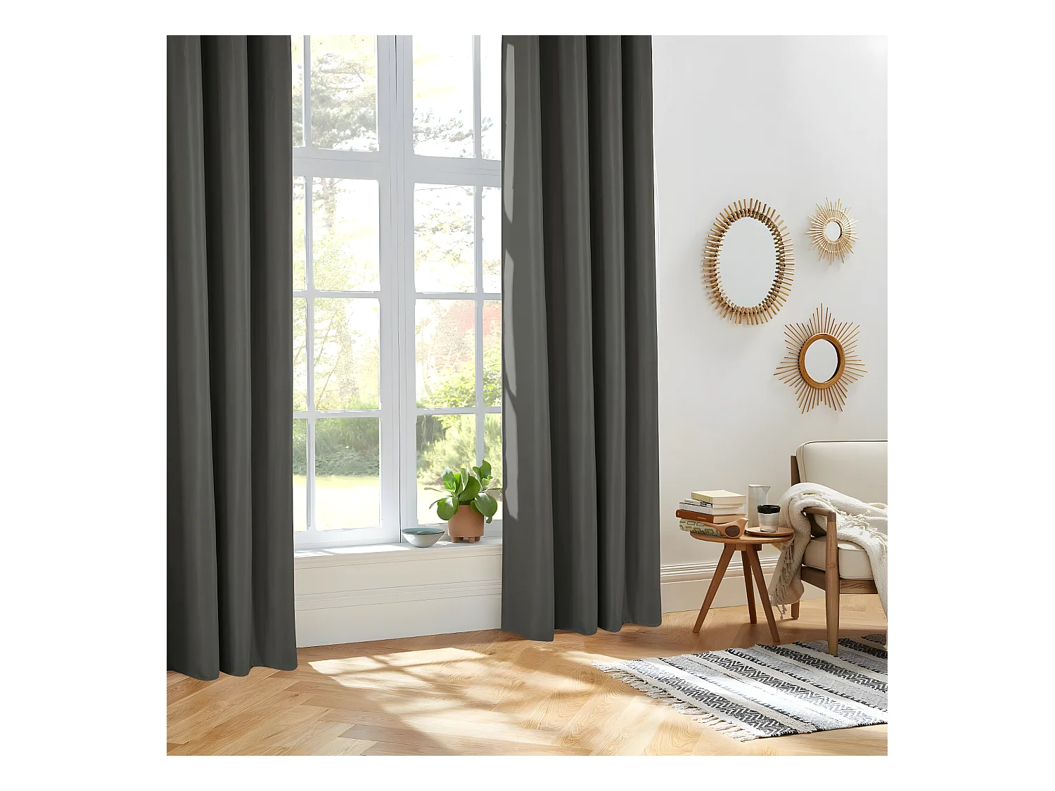 Rideau à œillets Isolant Gris foncé 140 x 260 cm