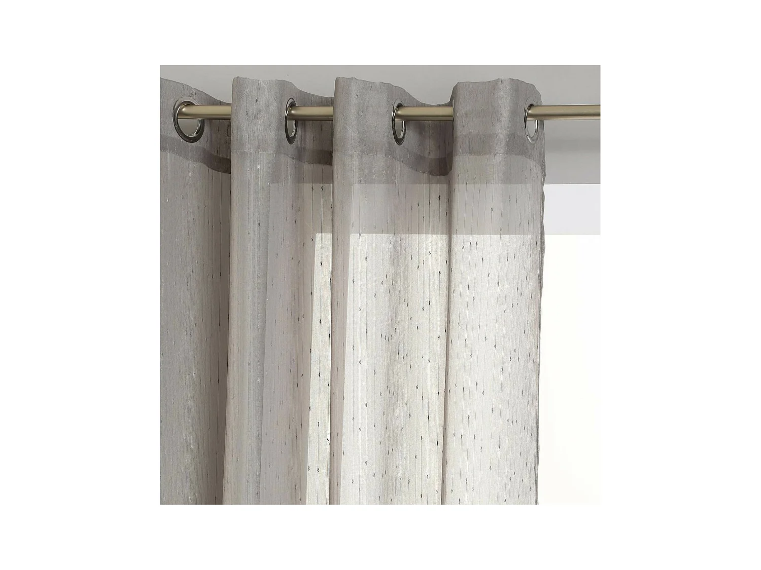 Voilage à œillets Gris avec de fines rayures 140 x 240 cm