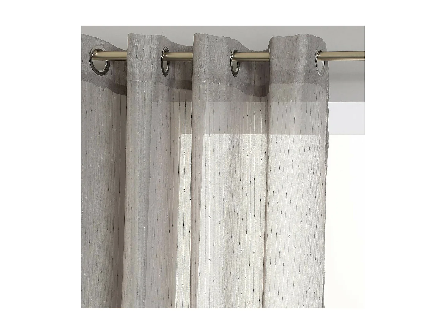 Voilage à œillets Gris avec de fines rayures 140 x 240 cm