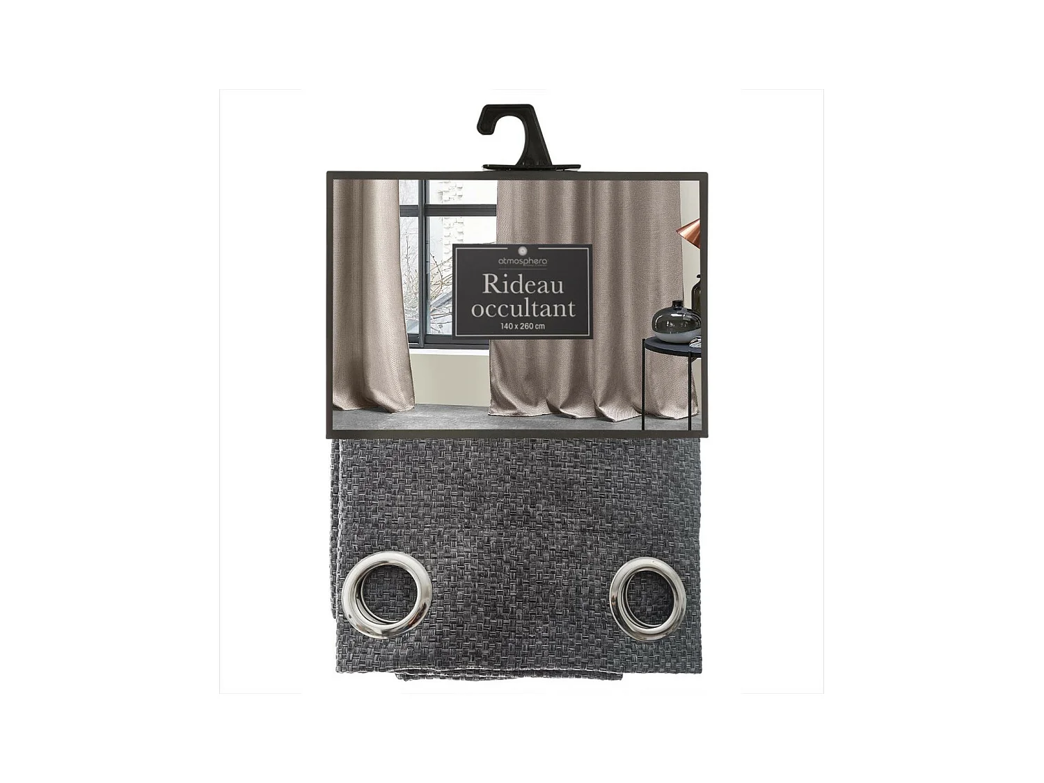 Rideau à œillets Occultant Gris Foncé 140 x 260 cm