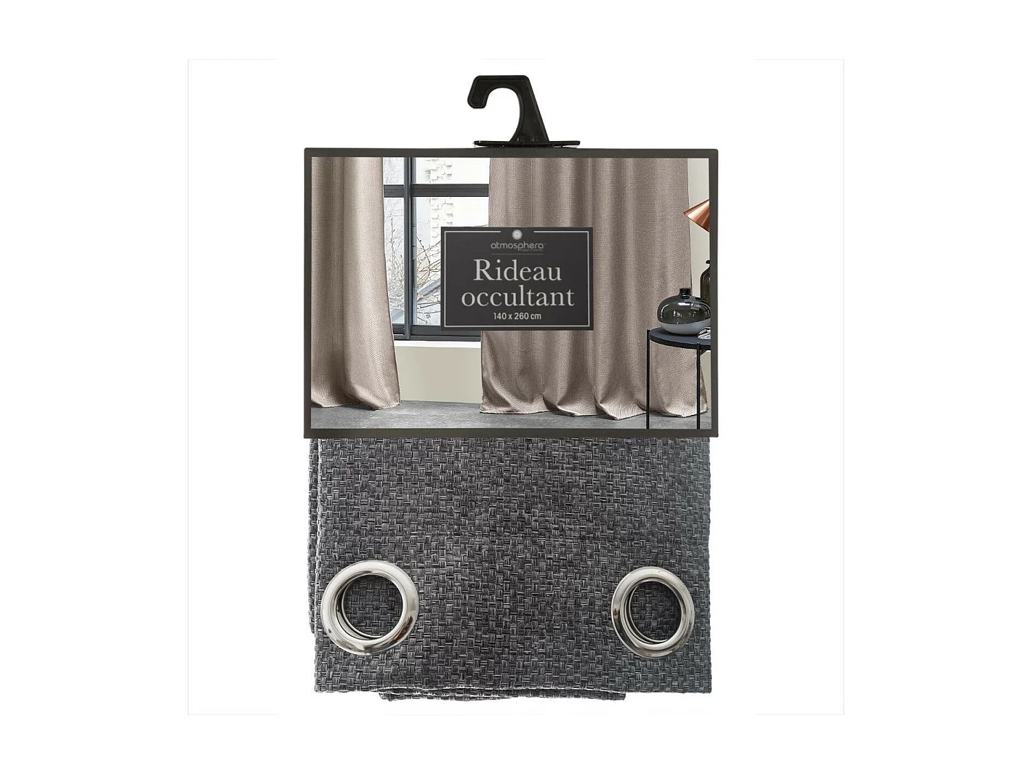 Rideau à œillets Occultant Gris Foncé 140 x 260 cm