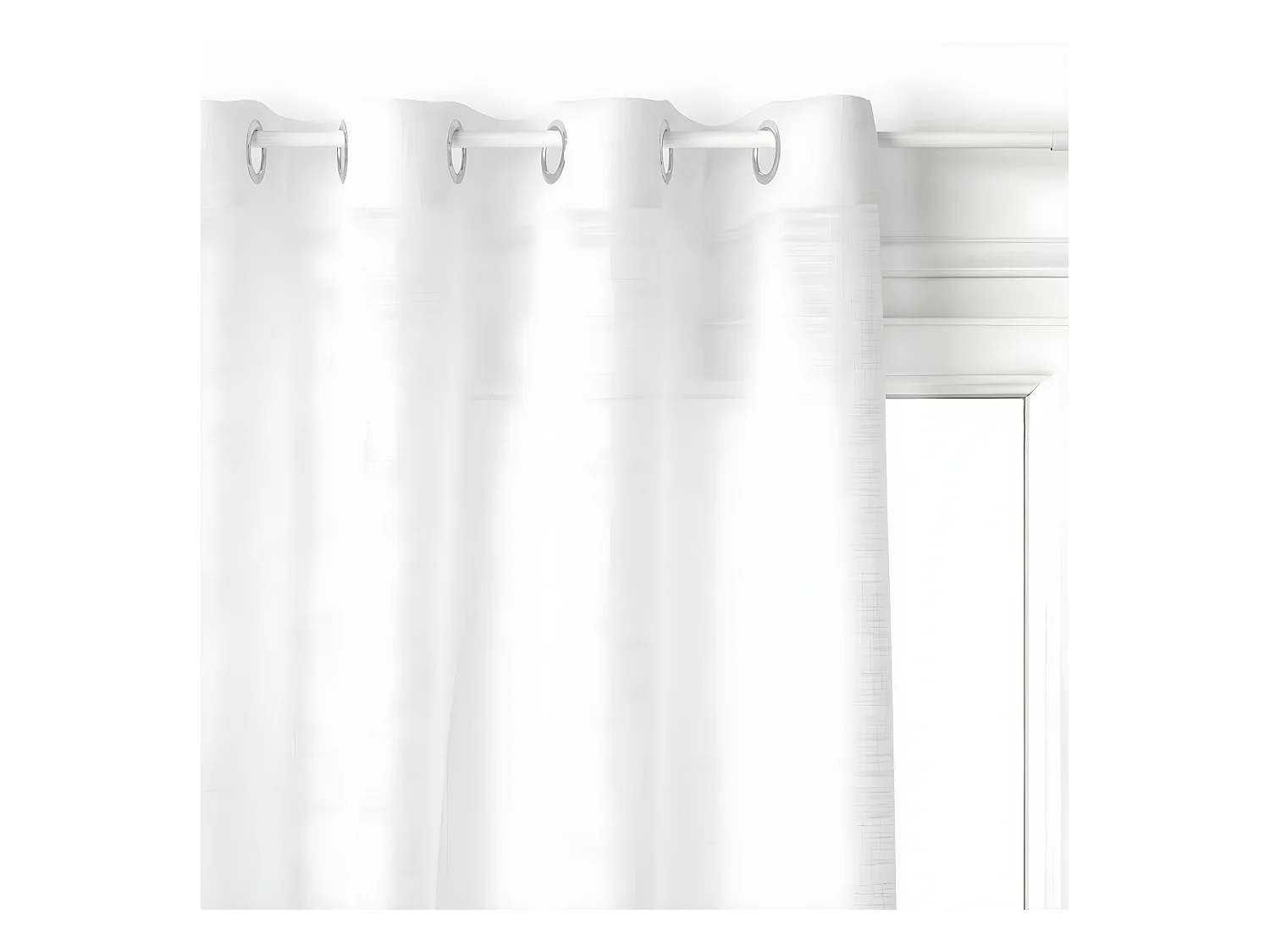 Voilage à œillets Blanc aspect satiné 140 x 240 cm