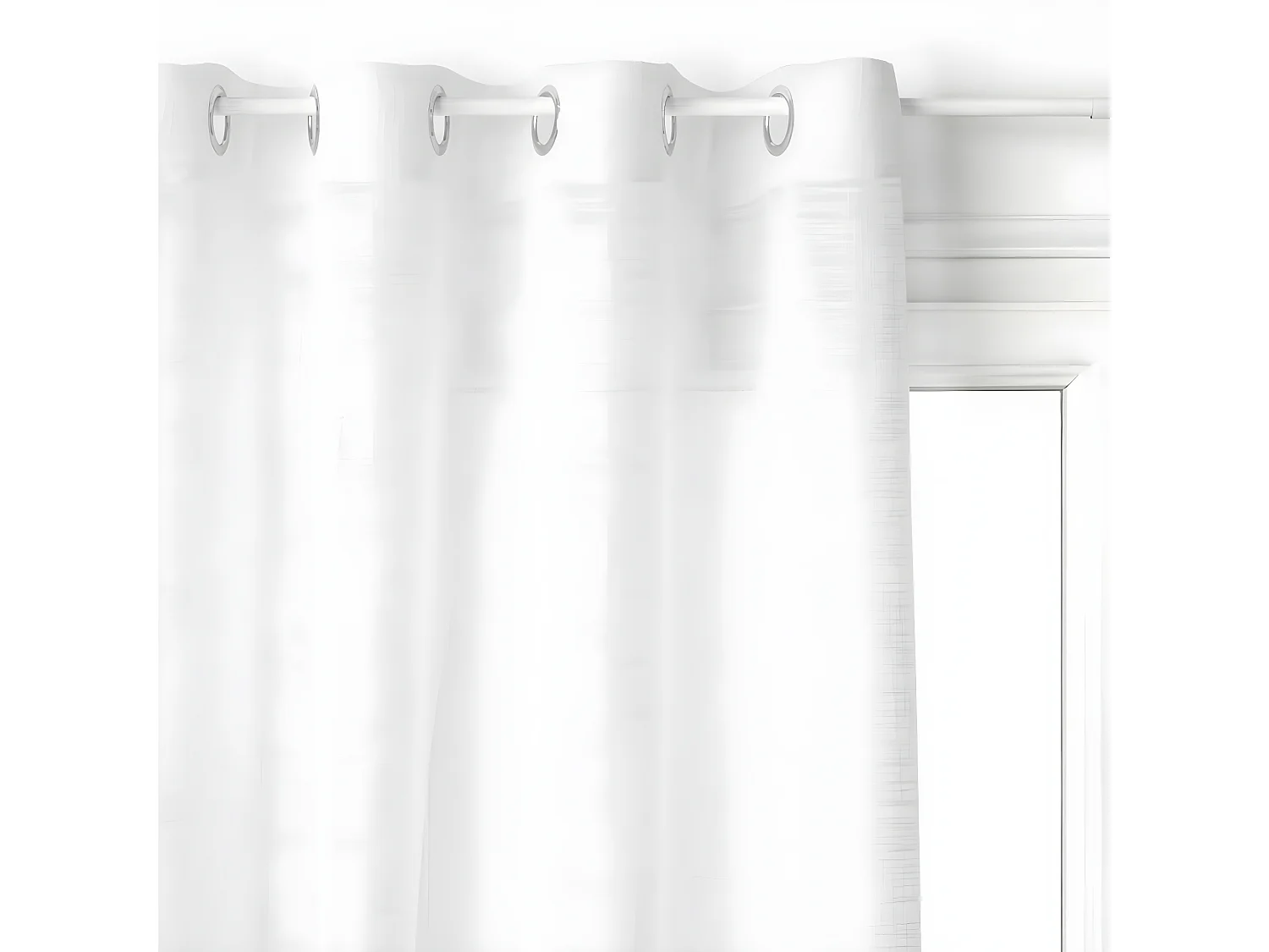 Voilage à œillets Blanc aspect satiné 140 x 240 cm