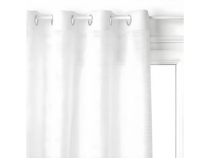 Voilage à œillets Blanc aspect satiné 140 x 240 cm