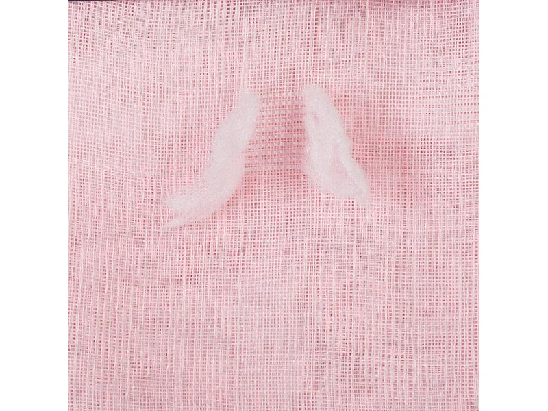 Voilage à œillets Rose motif petits pompons 140 x 240 cm