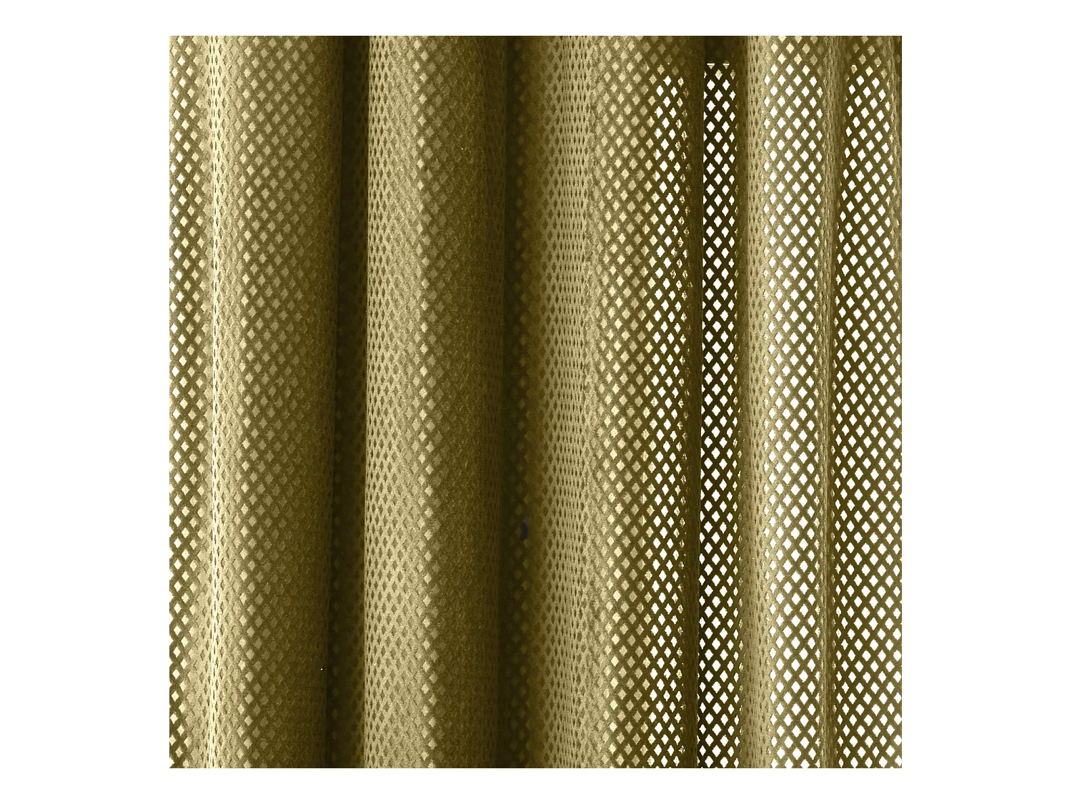 Rideau à œillets en Velours Jaune Ocre motif géométrique 140 x 260 cm