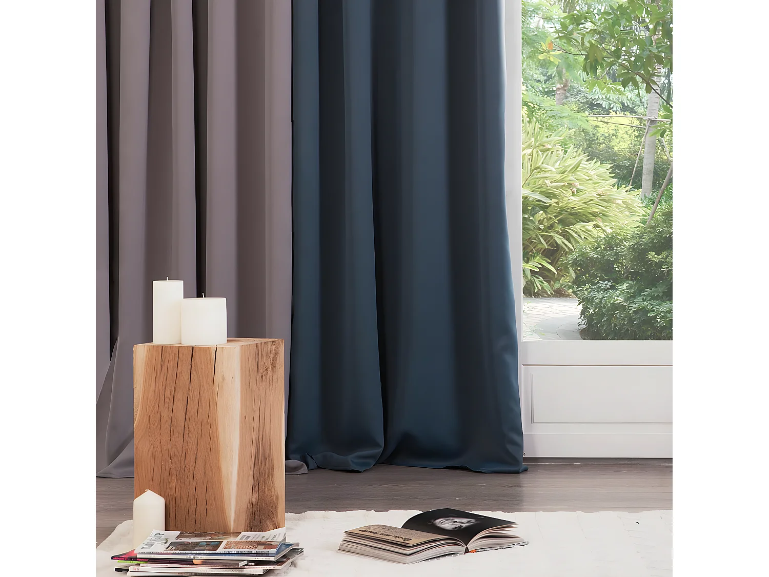 Rideau à œillets Occultant Bleu 140 x 260 cm