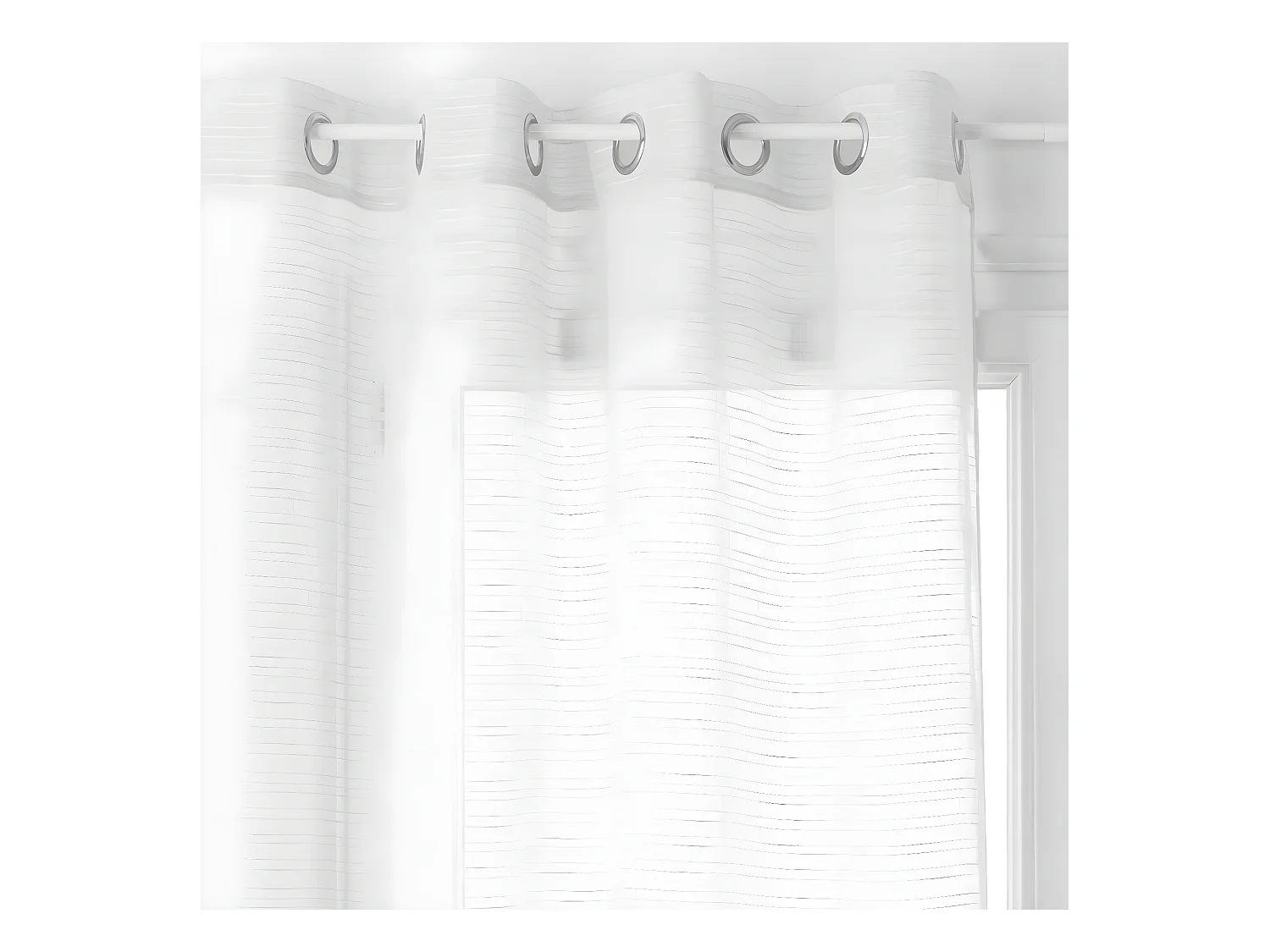 Voilage à œillets Blanc texturé 140 x 240 cm