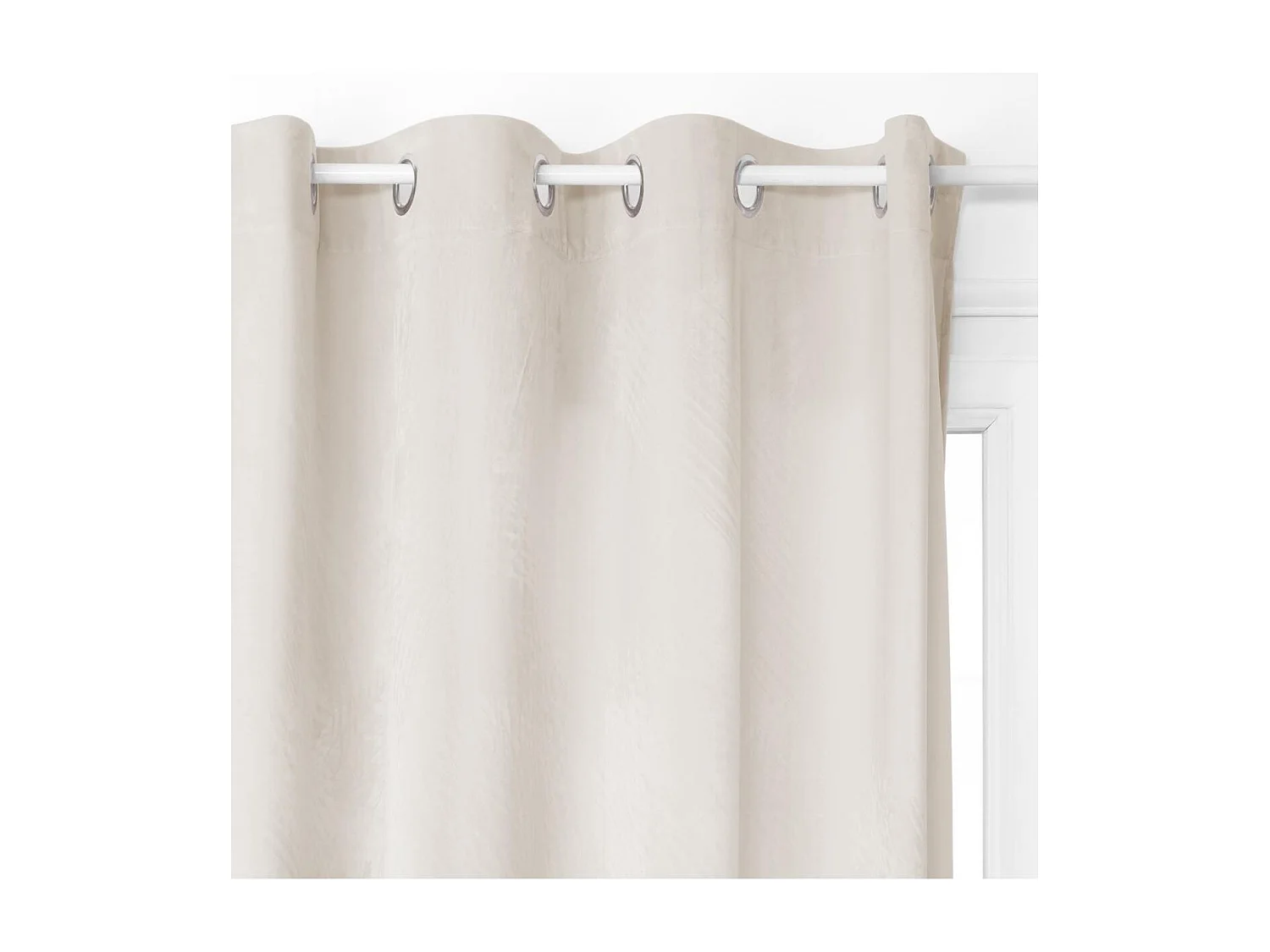 Rideau à œillets Occultant en Velours Ivoire 140 x 260 cm