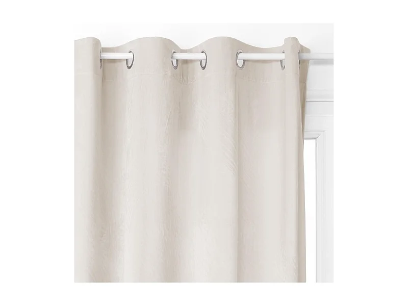 Rideau à œillets Occultant en Velours Ivoire 140 x 260 cm