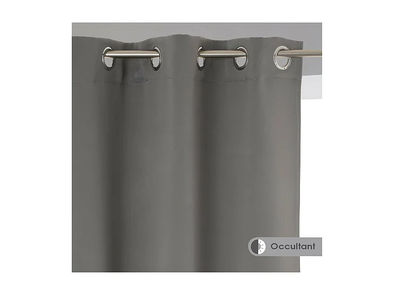 Lot de 2 Rideaux Occultants Gris 135 x 240 cm