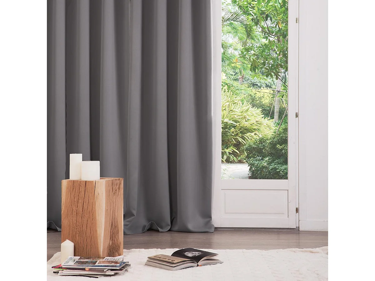 Lot de 2 Rideaux Occultants Gris 135 x 240 cm