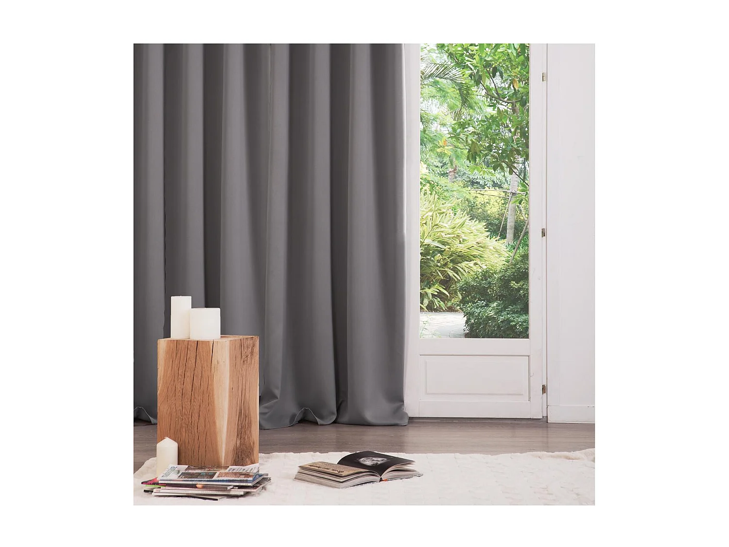 Lot de 2 Rideaux Occultants Gris 135 x 240 cm