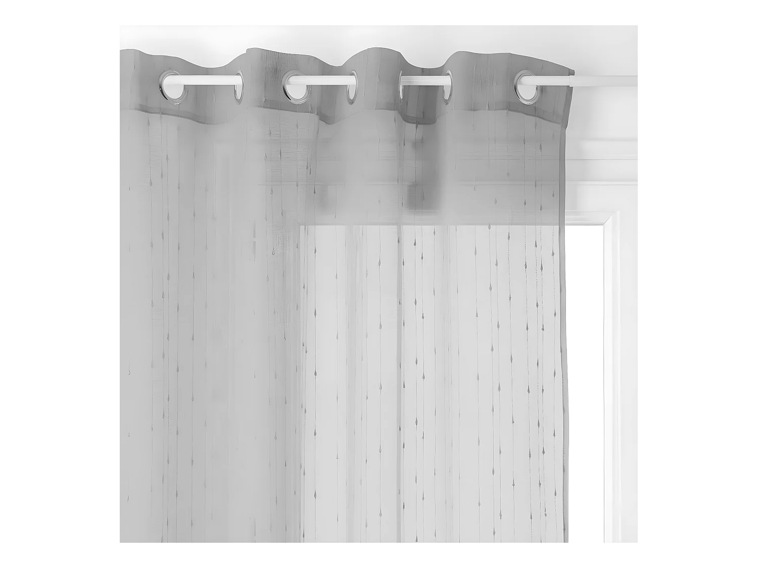Voilage à œillets Gris avec relief 140 x 240 cm