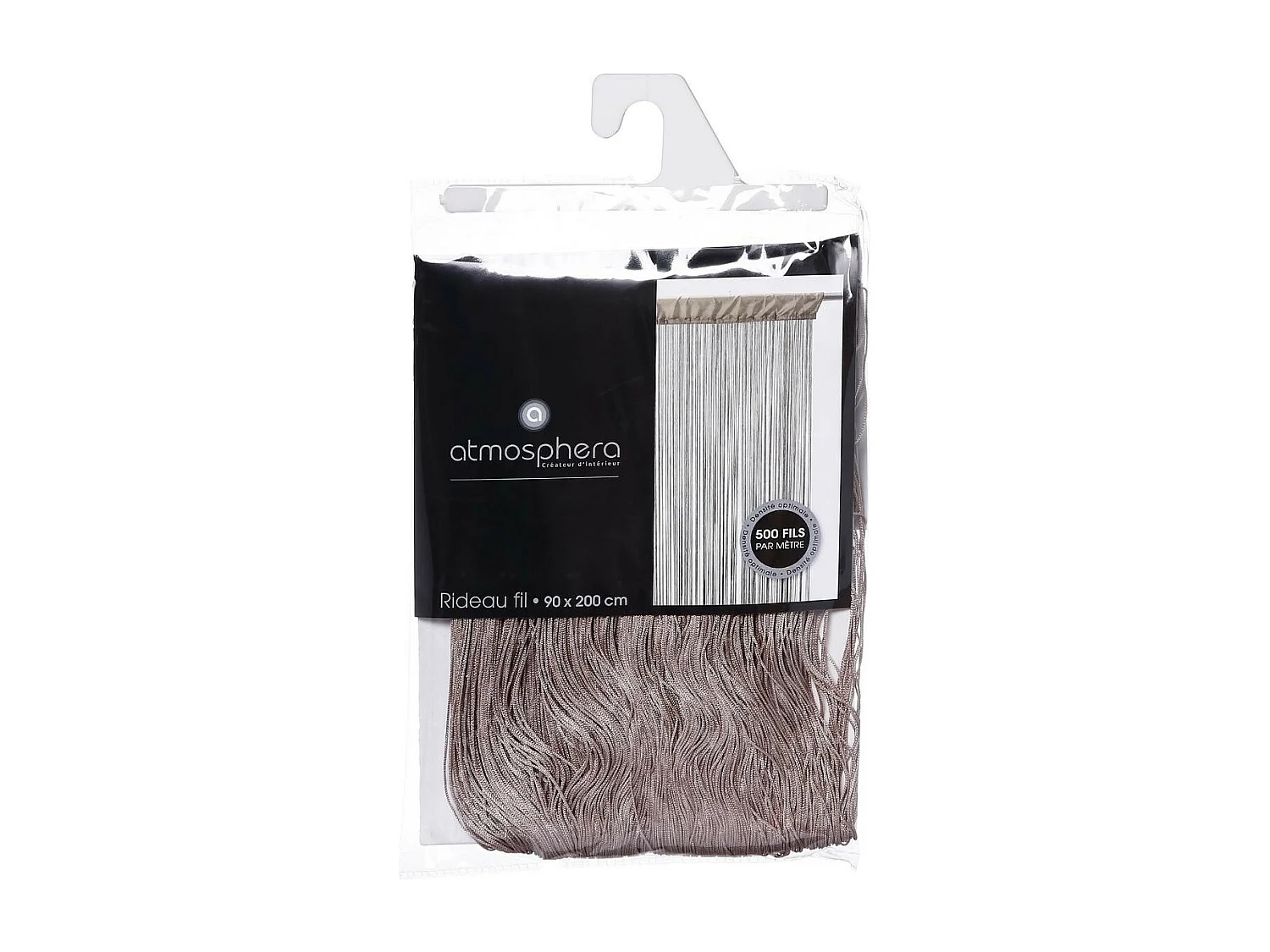 Rideau fil Beige Lin 90 x 200 cm densité optimale