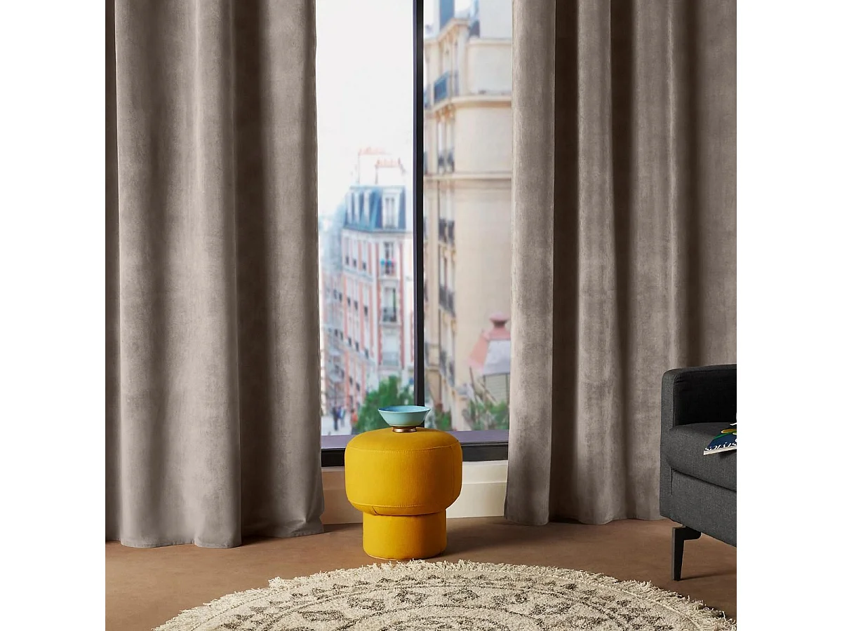 Rideau à œillets 140 x 260 cm Lilou Taupe