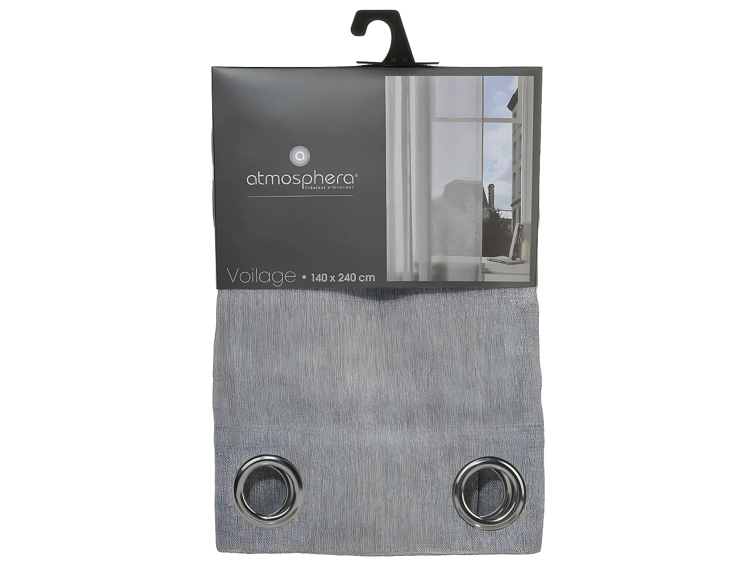 Voilage à œillets Gris 140 x 240 cm