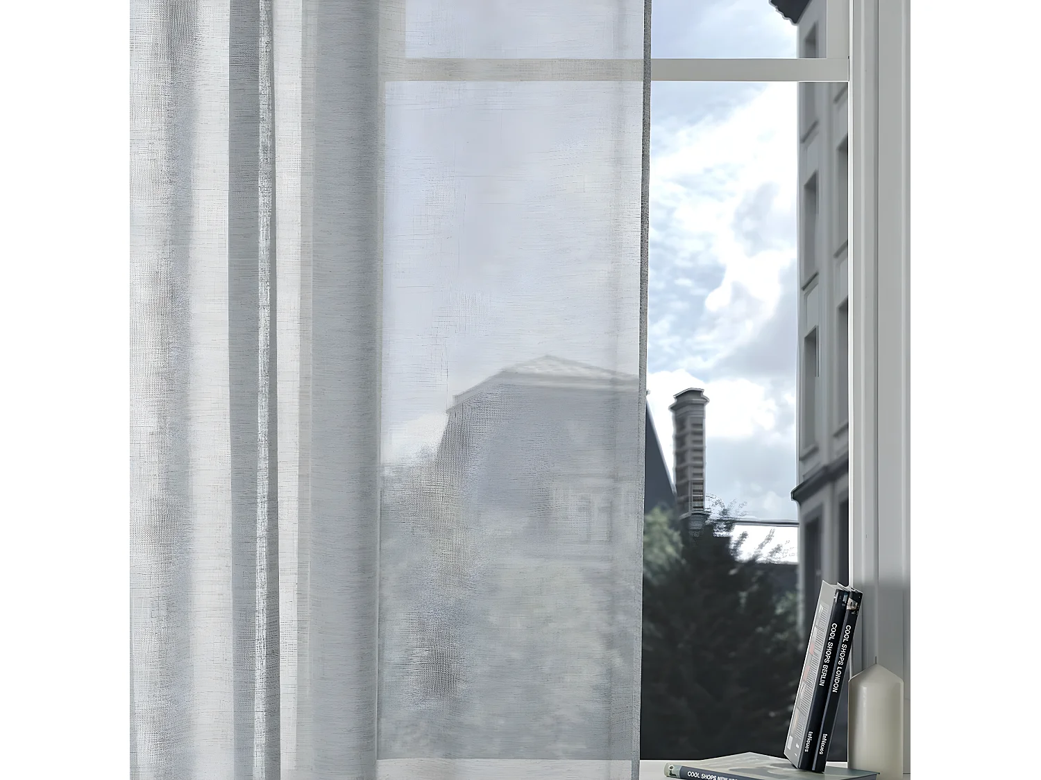 Voilage à œillets Gris 140 x 240 cm