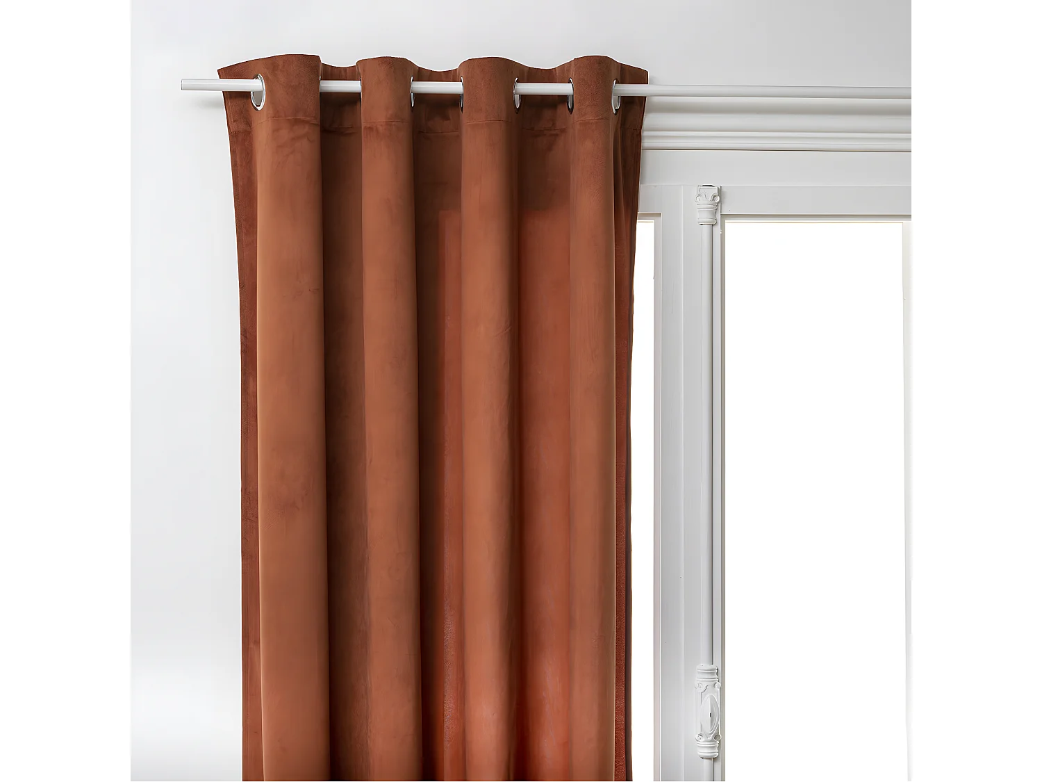 Rideau à œillets 140 x 260 cm Lilou Terracotta