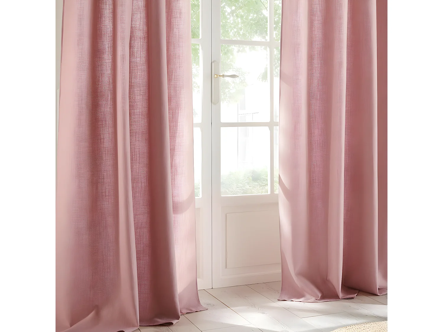 Rideau à œillets Tissu Vieux Rose 140 x 260 cm