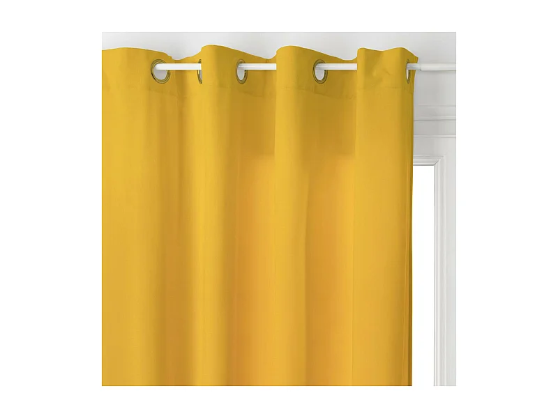 Rideau à œillets 140 x 260 cm Lilou Jaune Ocre