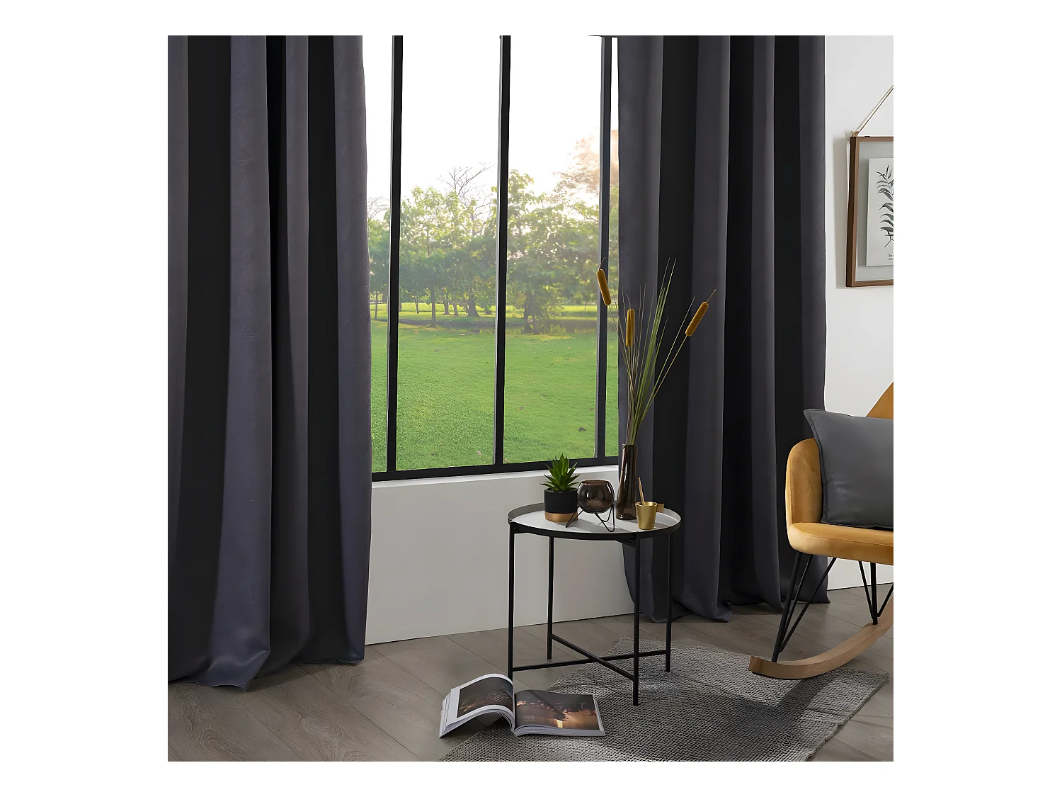 Cortina opaca con hojas de relieve 140 x 260 cm