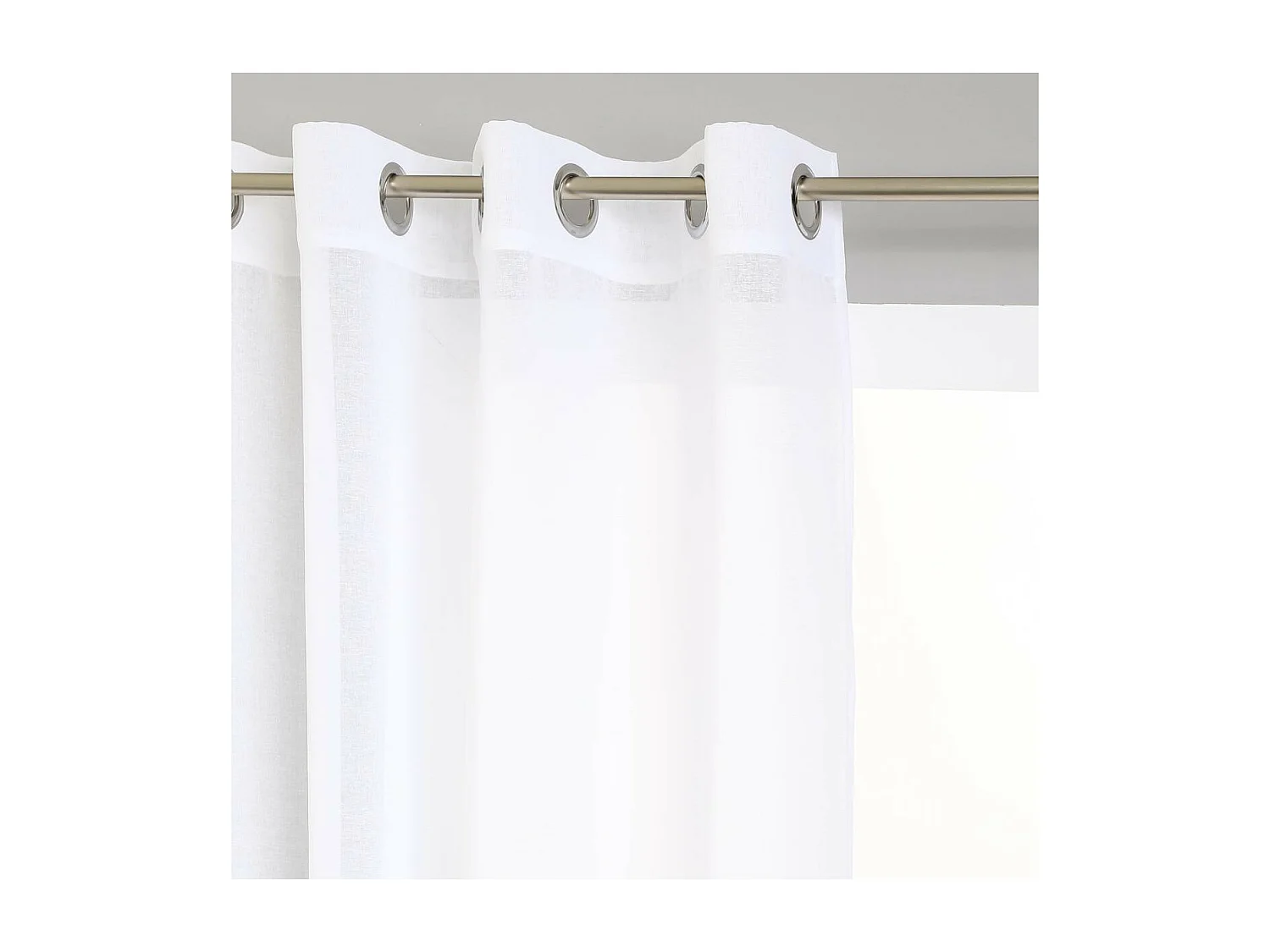 Voilage à œillets Etamine Blanc 140 x 240 cm