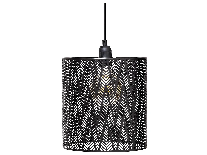 Luminaire Suspension en Métal Noir ajouré D 24,5 cm