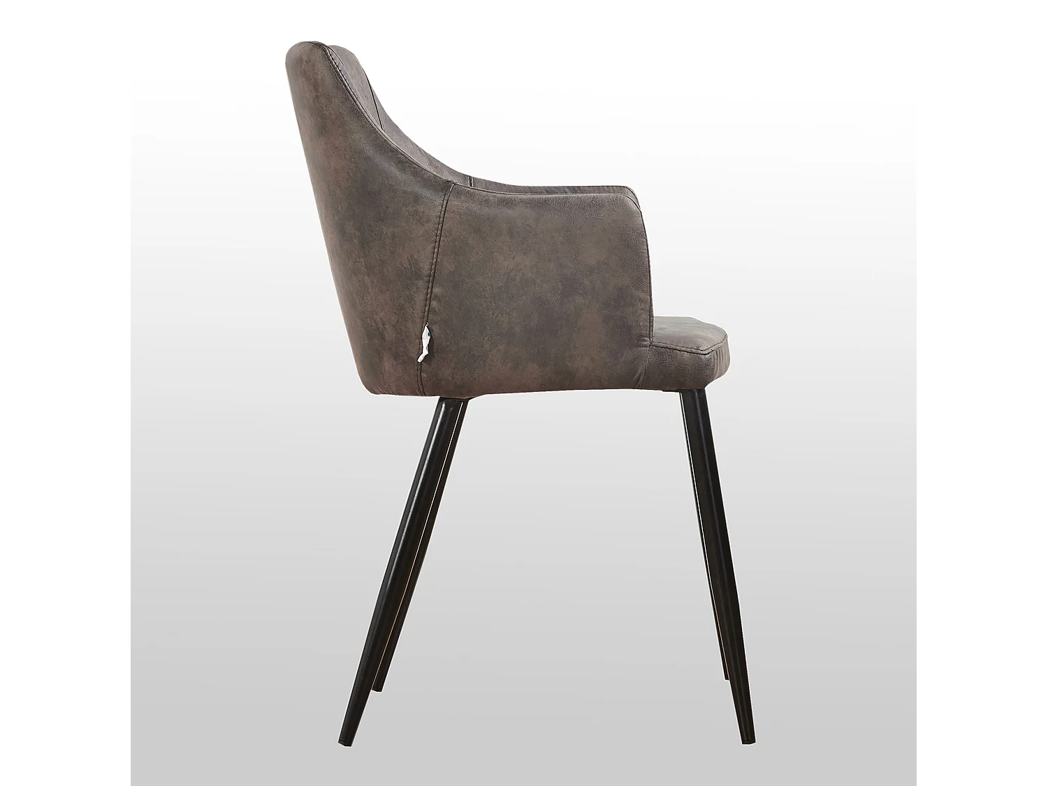 ZARAH - Lot de 2 Chaises Design en Simili Cuir - Rembourrée - Gris Foncé