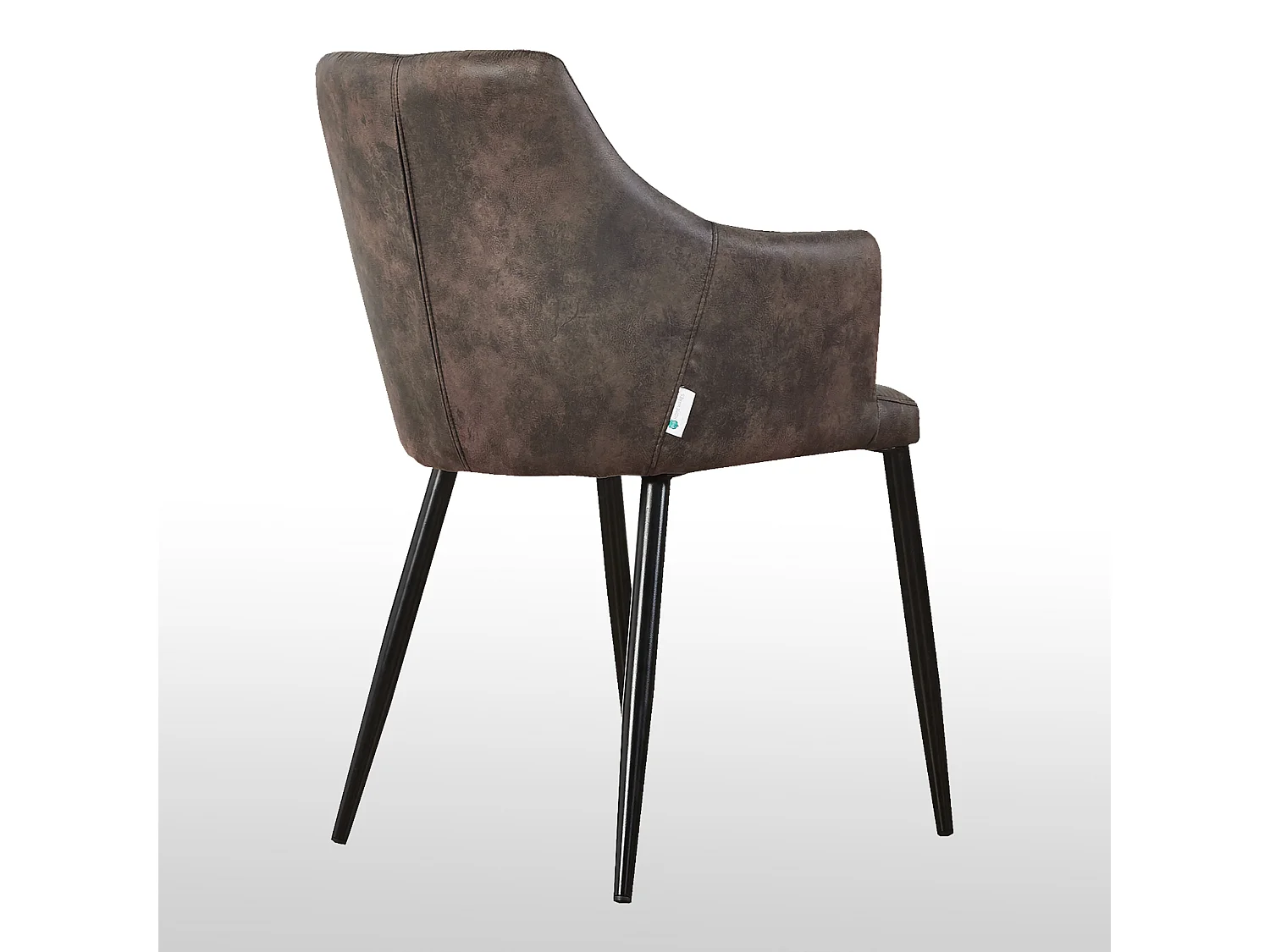 ZARAH - Lot de 2 Chaises Design en Simili Cuir - Rembourrée - Gris Foncé