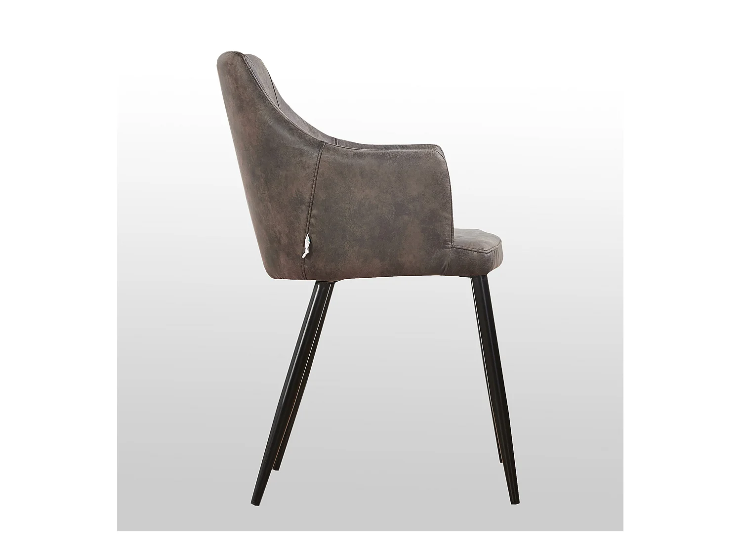 ZARAH - Lot de 4 Chaises Design en Simili Cuir - Rembourrée - Gris Foncé