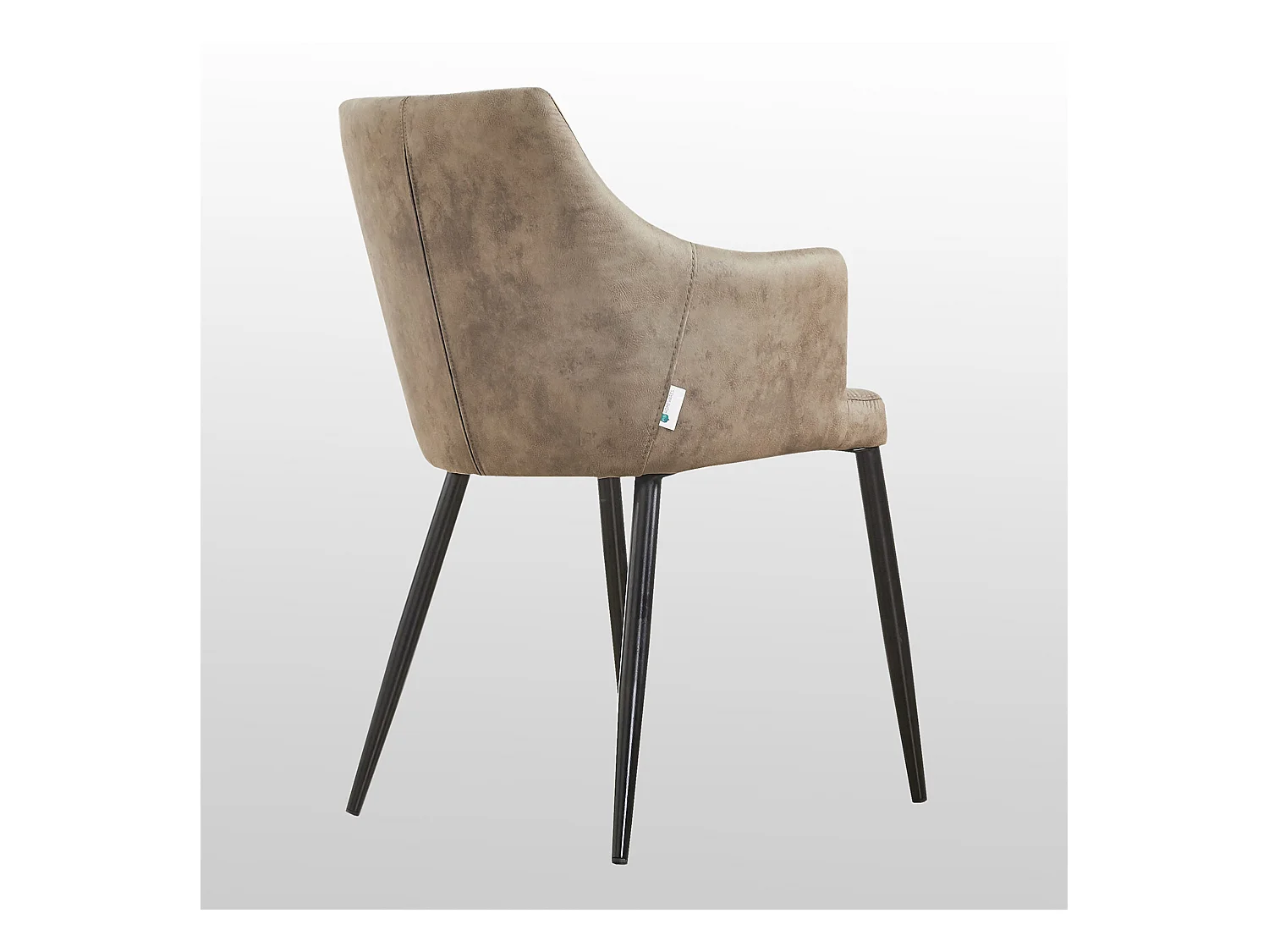 ZARAH - Lot de 2 Chaises Design en Simili Cuir - Rembourrée - Taupe